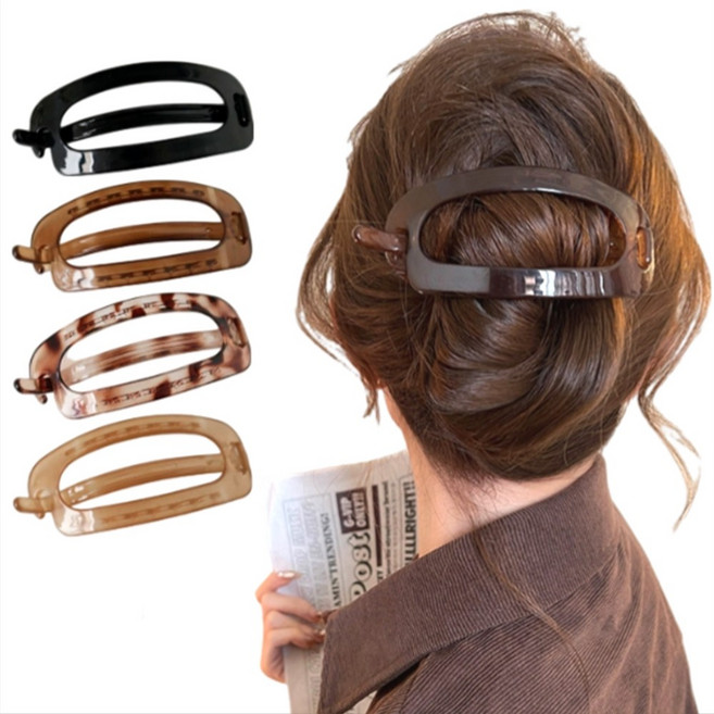 비쥬앤 아크릴 바나나핀 꼬임 집게핀 머리핀 4종세트