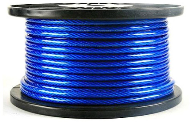 4G 주석 파워케이블 청색 투명 1M, 1개