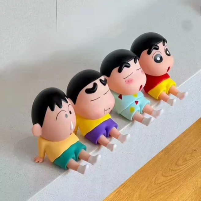 [가성비 세트] 워니미니 4종 맹구 짱구 핸드폰거치대 탁상용 피규어, 4개, 4종세트