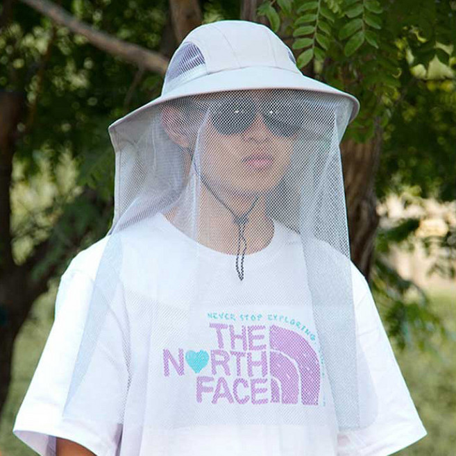 해충 퇴치 방충망 모자 방충모 낚시 농사 벌초 등산 모기 말벌 벌망, 그레이