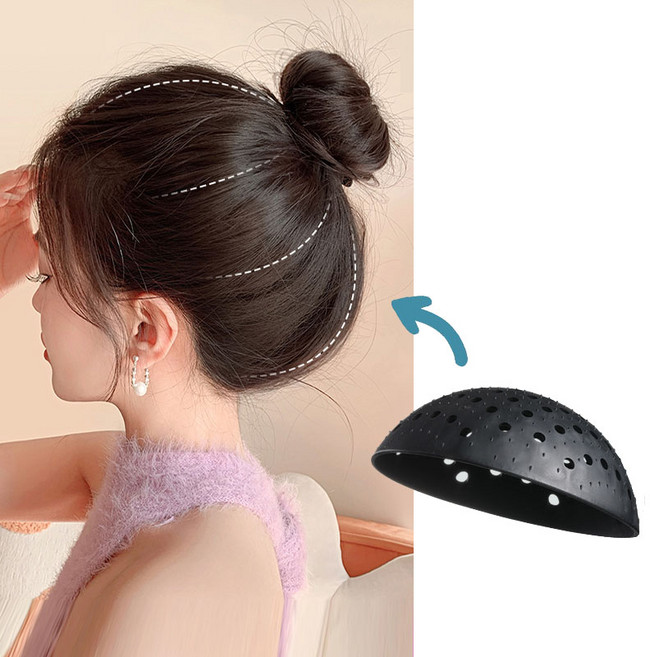 뒤통수 볼륨업 머리 뽕 볼륨 패드 풍성한 헤어 연출 똥머리 올림머리, 블랙캡, 1개, 뒤통수캡1개