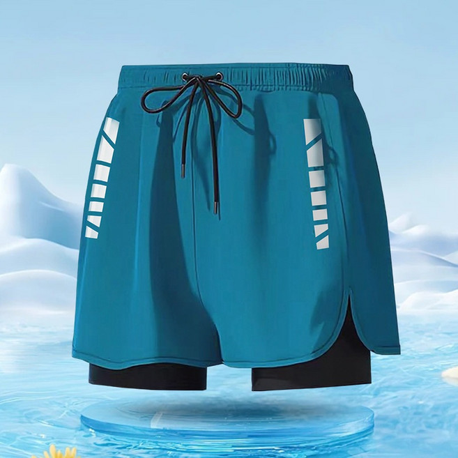 Arbea 男士泳褲，雙層防尷尬設計，舒適透氣度假褲