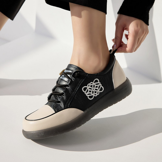 제이슈 천연소가죽 톤즈 밴드 스트링 컴포트 스니커즈 3cm