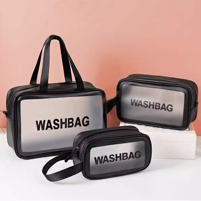 매이템 워시백3종세트 손잡이대형+스트랩대형+스트랩소형 여행용 세면 파우치 목욕가방 수영 물놀이 방수파우치