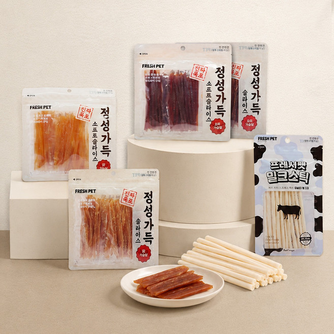 정성가득 진짜육포 닭고기 오리고기 슬라이스 강아지 간식, 1개, 150g, 오리가슴살 슬라이스