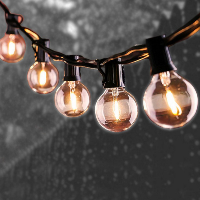 태양광 알전구 줄전구 줄조명 정원등 태양열 캠핑 테라스 조명 전구, 50구_14.5m_일자형LED칩(노란빛)