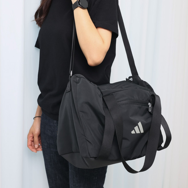 아디다스 스포츠 더플백 헬스 여행 가방 블랙, 1개