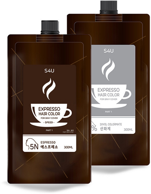 간편한 뿌리염색 새치전용 익스프레소 스피드 염모제 600ml 대용량 - 에스프레소, 1개