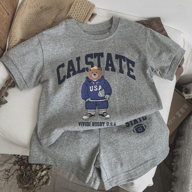 앙디 USA베어상하복 세트 OC073 (반팔티+반바지) 남아여아 아동복