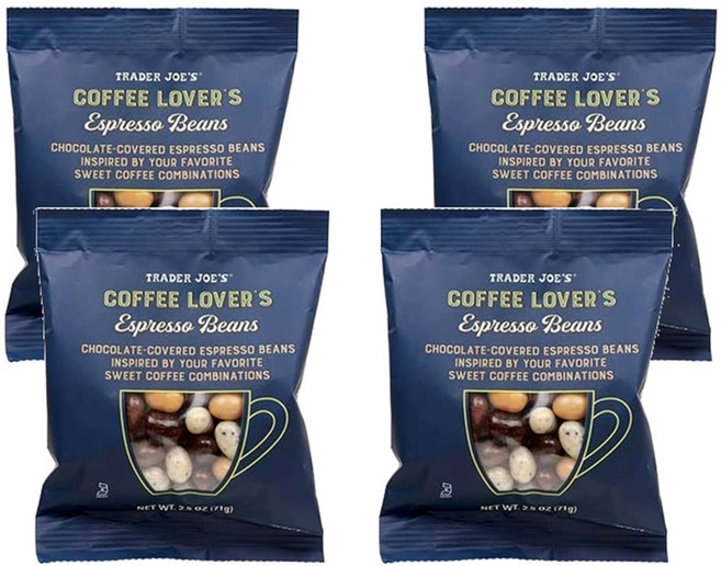 트레이더 조스 Coffee Lover's 초콜릿 커버 다양한 에스프레소 빈: 3팩 283.5g/10온스, 71g, 4개