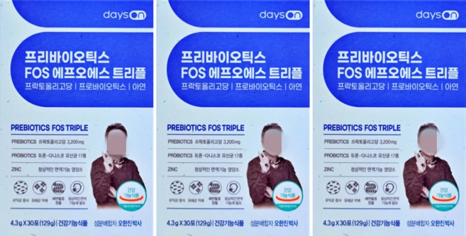 데이즈온 오한진 프리바이오틱스 FOS 에프오에스 트리플 4.3g x 30포, 129g, 3개 - 쿠팡