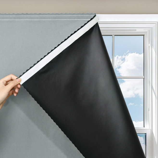 암막커튼 99.99% 빛차단 찍찍이 벨크로 암막커튼