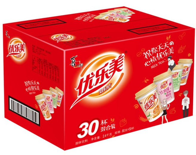나이차 인스턴트컵 18컵 편리한 타먹는 밀크티가루 밀크티분말 믹스 중국 홍차 음료, 30컵 기본+딸기+보리+토란, 1개입