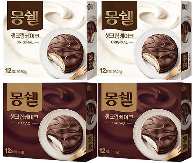 몽쉘 2종 카카오 + 오리지널 12개입씩 816g (총24개입), 2세트