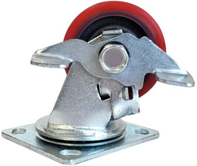 43시리즈 중량용 우레탄 바퀴 4330 76mm 회전브레이크형 산업용 구루마 가구 교체용, 1개