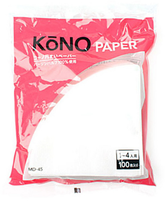 고노 여과지 화이트 커피필터 1-4인용 100매 MD45, 단품, 1개, 100개입