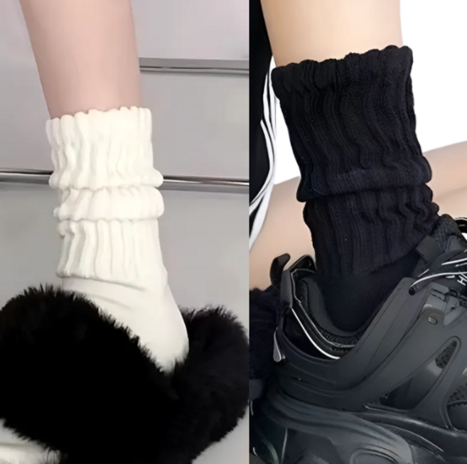 엘엠굿 사계절 데일리 장목양말 주름 루즈삭스