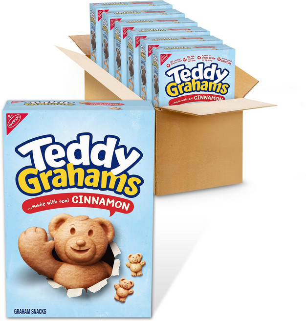 테디 그레이엄스 시나몬 그레이엄 스낵 6개 - 283.5그 TEDDY GRAHAMS Cinnamon Graham Snacks Bulk s Snacks 6 - 10 oz Box, 1개