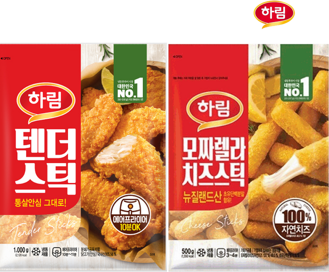 하림-텐더스틱1kg +하림-모짜렐라 치즈스틱500g, 1세트, 1.5kg