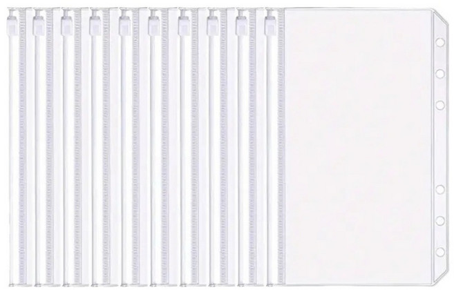 멜로우앤유 현금 다이어리 지퍼백 A6 바인더 머니 포켓 속지 10매, 1세트(10매)