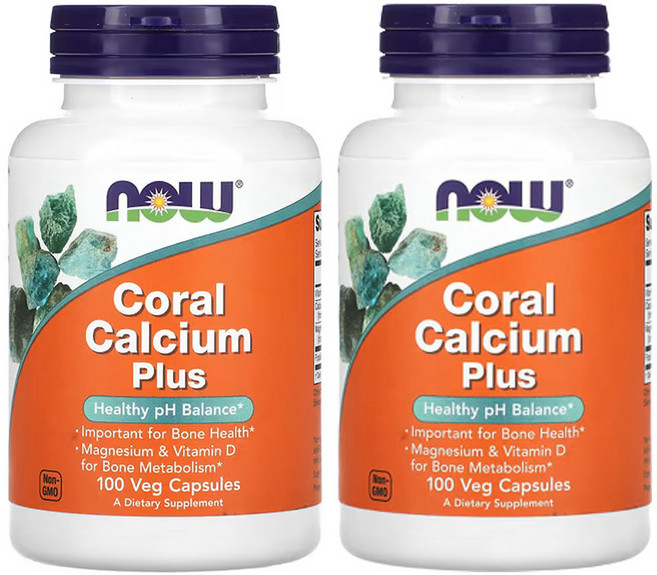 나우푸드 코랄 칼슘 플러스 베지캡슐 100정, 알약/캡슐, 2팩