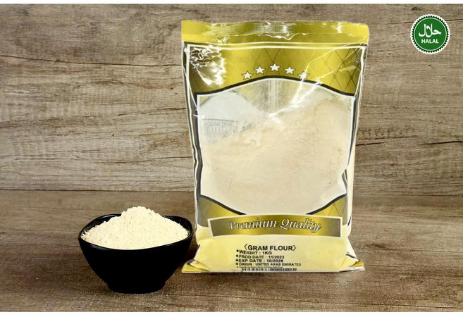 Premium Quality Gram Flour (Besan Flour) 프리미엄 그램 밀가루 (베산 밀가루), 3개, 1kg