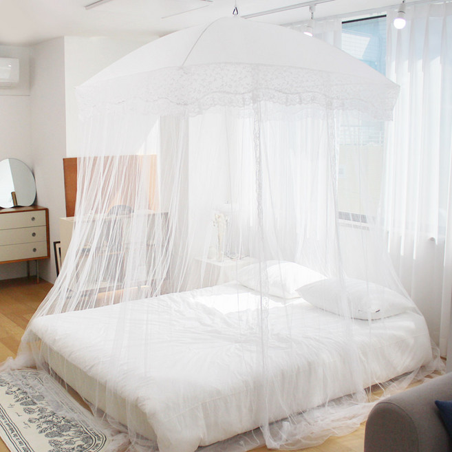 스텝비 데이지 캐노피 침대 모기장 사각