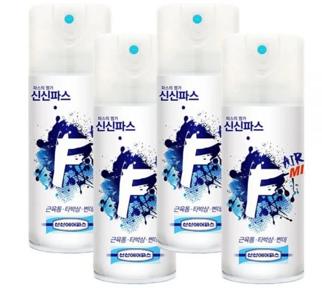 신신제약 신신파스 뿌리는 소염 진통 스프레이 에어파스 F 100ml 4개, 신신 에어파스 EX 200ml 4개, 1개입 - 쿠팡