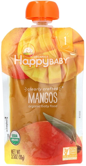 Happy Family Organics Happy Baby 유기농 이유식 1단계 망고 99g(3.5oz), HappyFamilyOrganicsHappyBaby유기, 99g, 1개 - 쿠팡