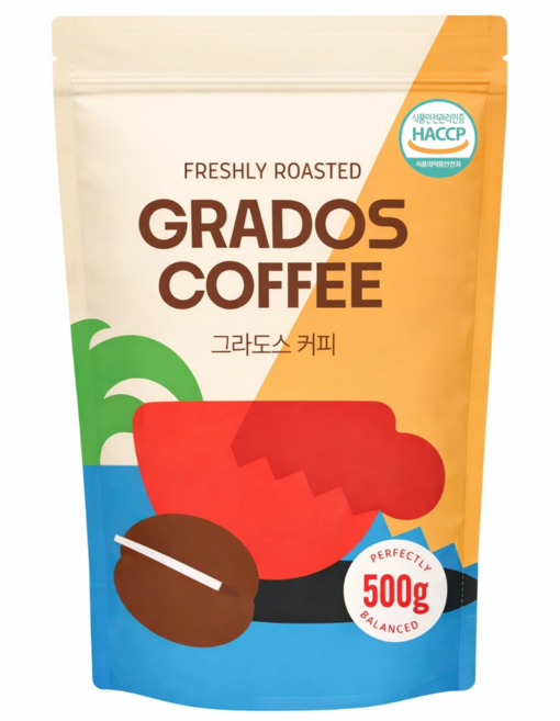 그라도스 2 탄자니아 콜롬비아 에티오피아 카페 도매 원두커피 커피콩 맛있는, 1개, 500g, 홀빈(분쇄안함)