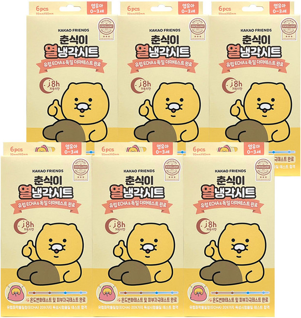 춘식이 열냉각시트 영유아용, 6개