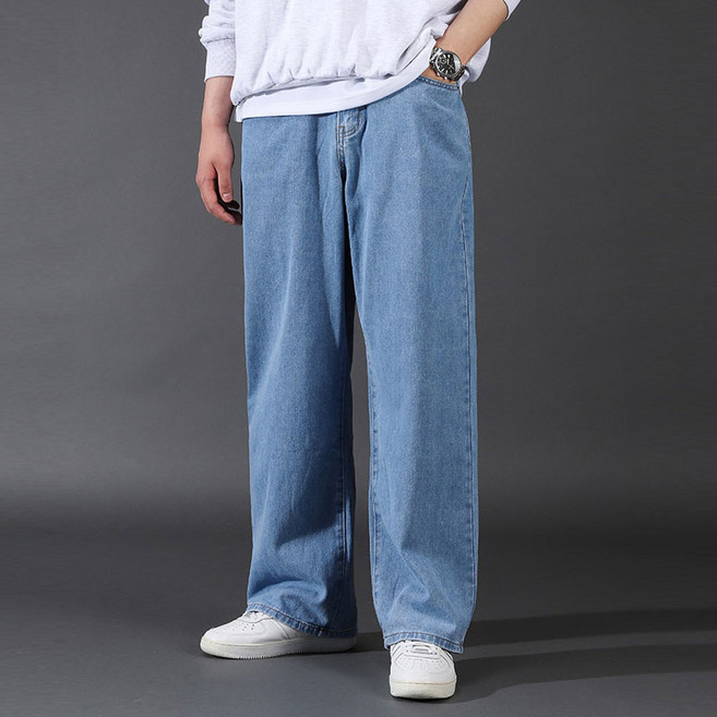 후앙스 빅사이즈 와이드 워싱 롱 청바지 GZCP-4992