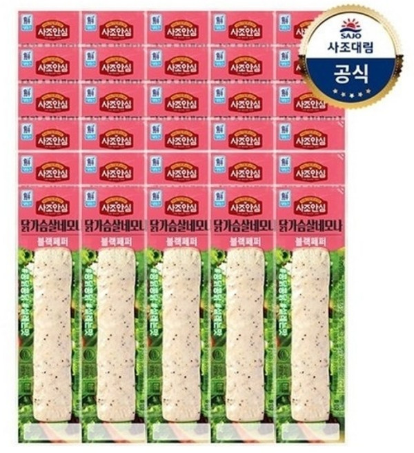 사조대림 [대림냉장] 닭가슴살 네모나 블랙페퍼 80g x30개, 30개