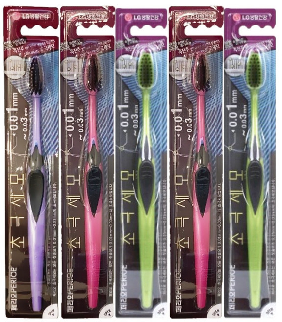 페리오 초극세모 슬림터치 온가족용 칫솔 1개 (색상다양 랜덤발송), 1개입, 5개