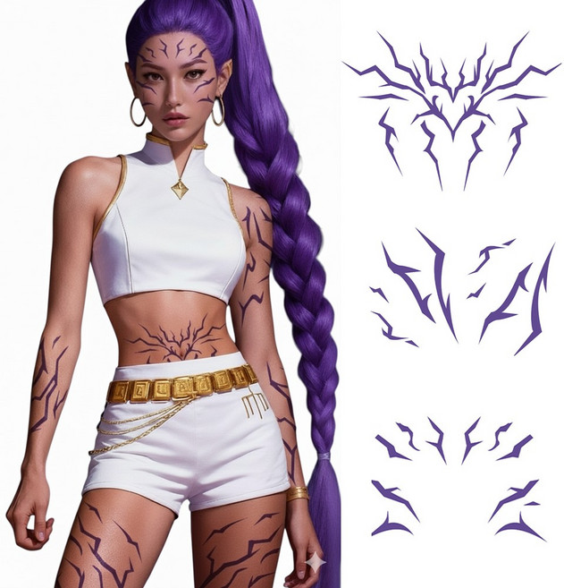 케이팝 코스튬 타투 스티커 10장 풀세트