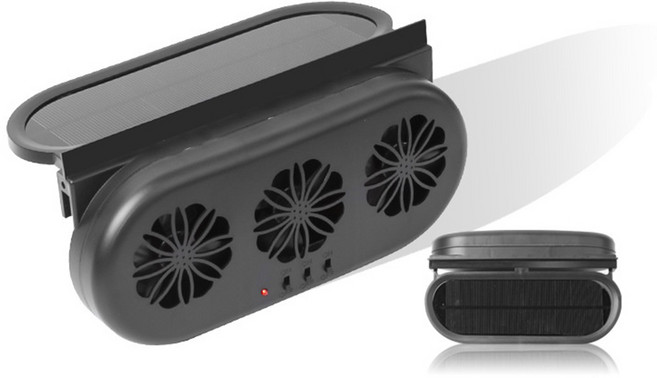 車用散熱風扇 三風扇強力排熱節能環保, 黑色, F-817