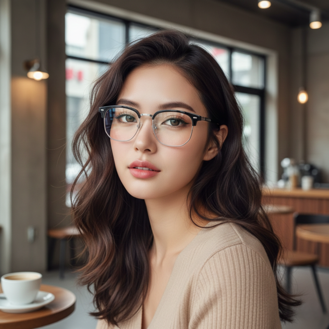 프로젝트 M 자외선 차단 안경 블루라이트 변색 뿔테 패션 하금테 안경테 클리너 케이스포함