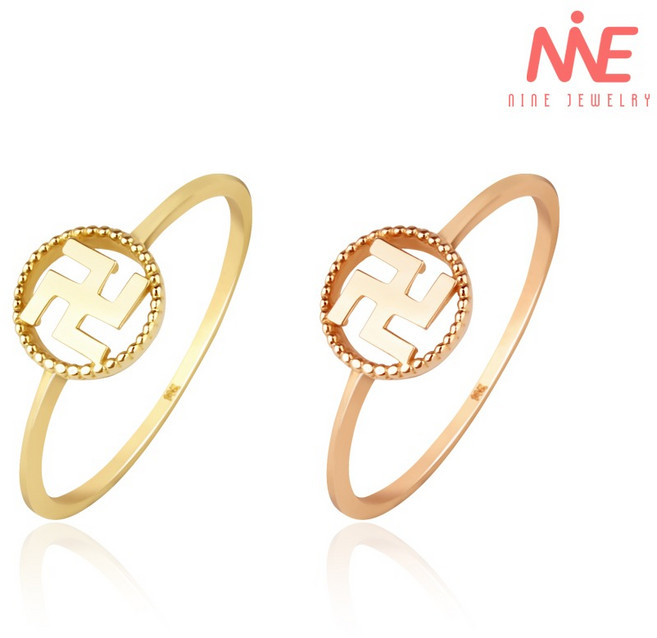 나인주얼리 14k 라운드 만자 반지