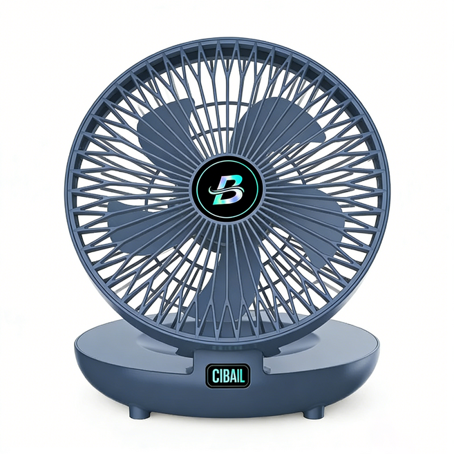 CIBAIL 折疊風扇 桌面壁掛兩用 靜音USB供電 便攜式電風扇, 深海藍, Z1