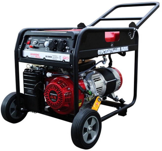 한도 혼다 산업용 발전기 HK-8000D 리코일방식 바퀴 손잡이 포함 공업용 8.1(7.5)kw, 1개