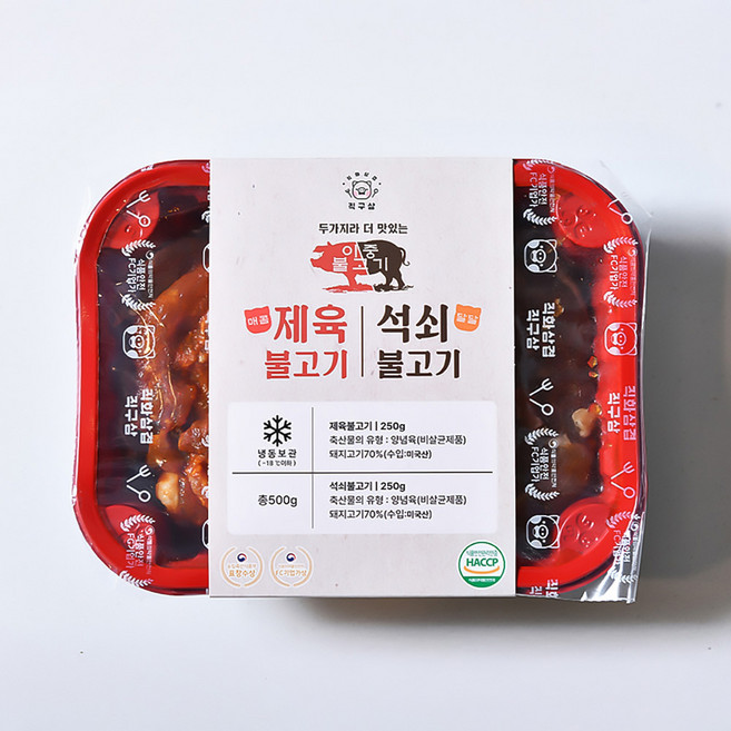 직구삼 반반 제육불고기 석쇠불고기 (500g) 돼지불고기 제육볶음, 500g, 1개