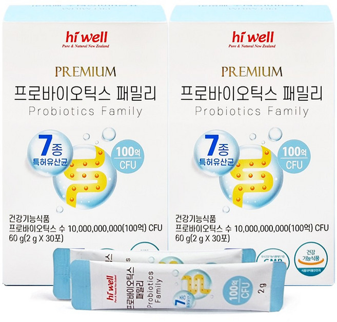 하이웰 프리미엄 프로바이오틱스 패밀리유산균 100억보장(30포), 2개, 60g
