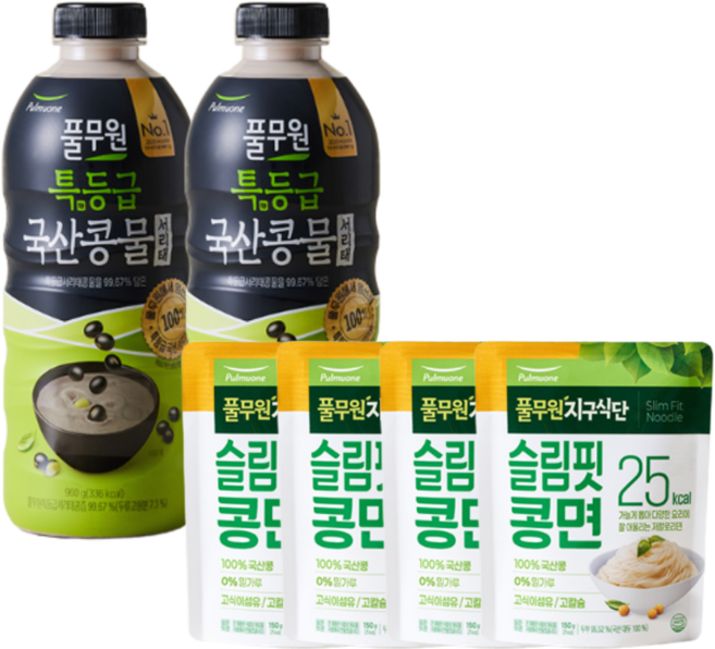 풀무원 콩국수 서리태 콩물 960g + 슬림핏 콩면 150g