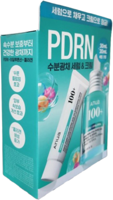 아누아 피디알엔 PDRN 히알루론산 수분광채 피부 컨디션케어 세럼30ml + 크림30ml 세트, 1개, 60ml