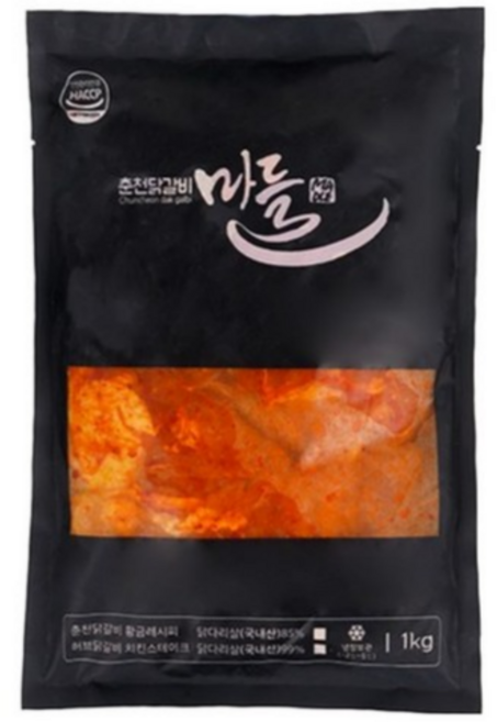 마들푸드 춘천 닭갈비 국내산 닭다리살 캠핑음식 숯불 춘천닭갈비1kg, 1개, 1kg