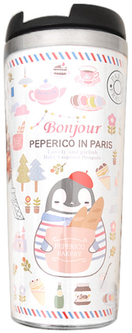 페페리코 텀블러 캐릭터 귀여운 디자인 데일리 스테인레스 선물 답례 기념 휴대용 음료 물병 보틀 패턴, 1개, 420ml, 여행