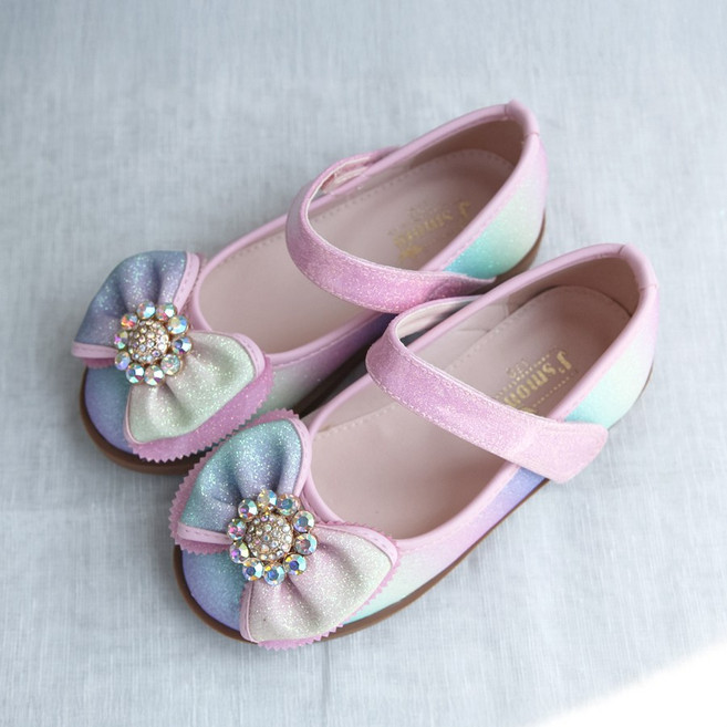 달콩슈 여아용 리본 큐빅 초등 메리제인 구두 DKS856