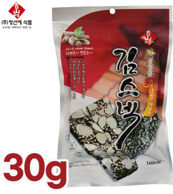 청산에 김스낵 아몬드 30g, 1개