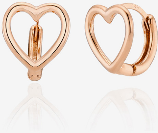 골드앤디어 14KGF 하트 원터치 귀걸이