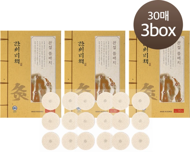 한의비책 근육 관절 뜸 패치, 30매입, 3개 - 쿠팡
